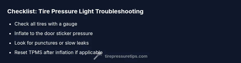 Checklist for tire pressure light troubleshooting