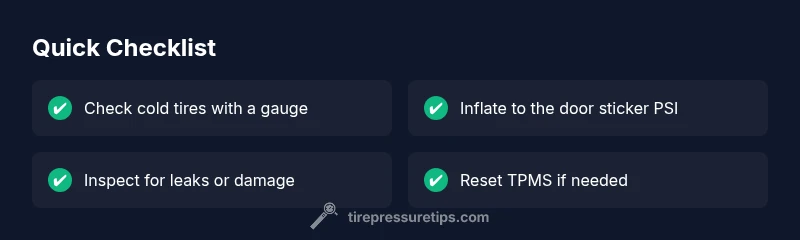 Checklist infographic for tire pressure