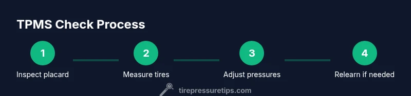 Process diagram showing TPMS check steps for a Toyota Corolla
