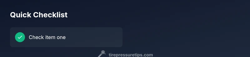 Checklist for inflating tires and checking pressure