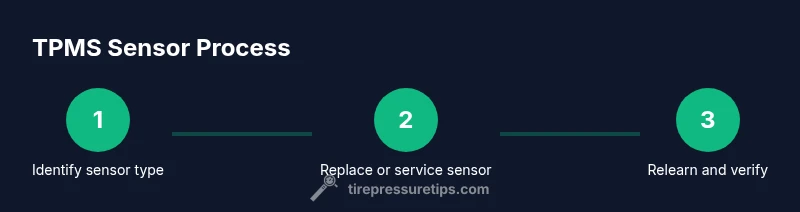 Process infographic showing TPMS sensor steps