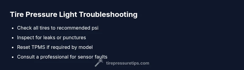 Checklist infographic for TPMS light troubleshooting