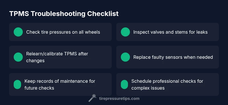 Tailwind checklist infographic for TPMS troubleshooting