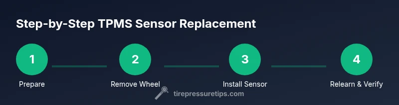 Process diagram for TPMS sensor replacement on a Toyota