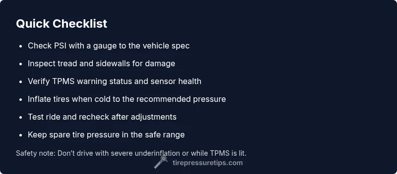 Checklist for tire pressure and ride quality safety infographic